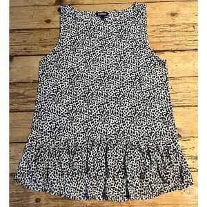Express Women’s Size M Black White Sleevless Flowy Blouse NWOT